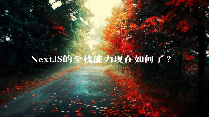 NextJS的全栈能力现在如何了?