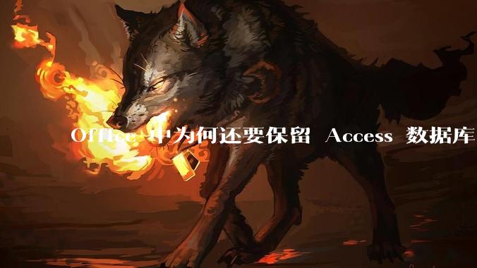 Office 中为何还要保留 Access 数据库?